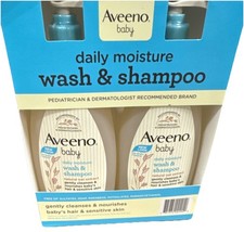 Aveeno Baby Daily Moisture Wash Shampoo Lotion Twin Pack