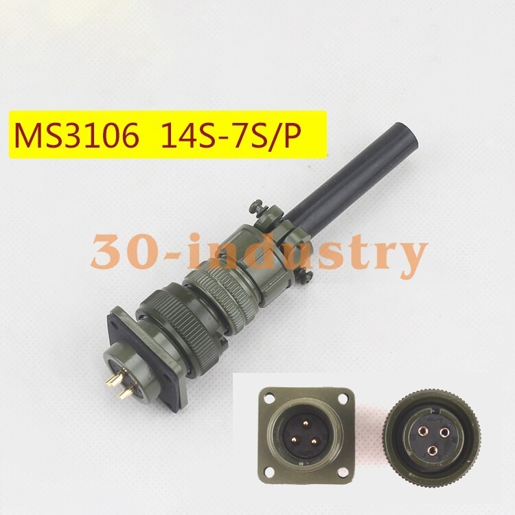1PCS NEW FOR 3-pin Connector Straight Aviation Plug MS3106A-14S-7 S/P