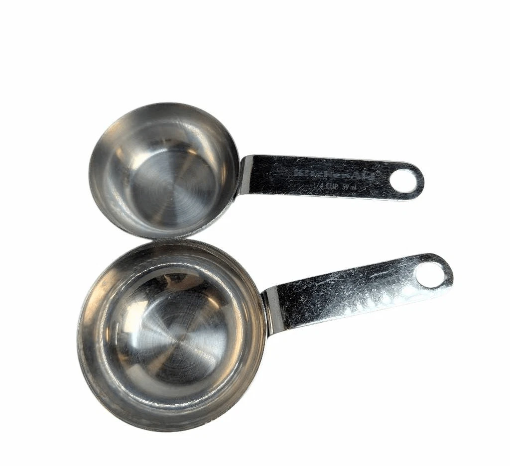 KitchenAid stainless steel measuring cups set of two 1/4 & 1/3 cups