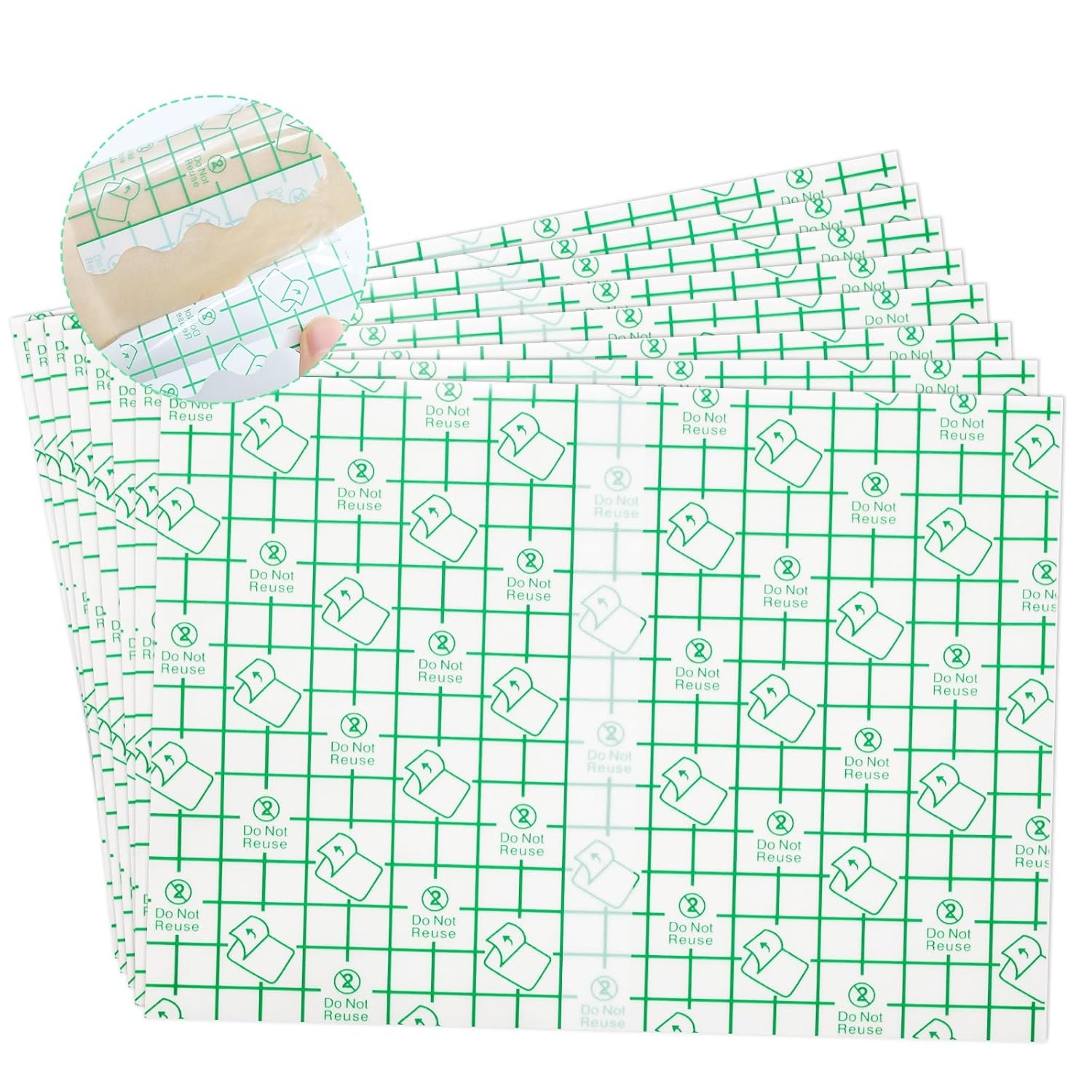 Tattoo Aftercare Bandage 6 in x 240 in（8in x 30p）, 6 x 8 Inch (Pack of 30) 