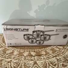 Signature Professionnel set 5 casseroles acier inoxydable induction argenté