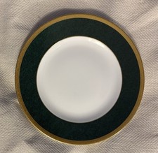 Talerz sałatkowy Wedgwood Sherwood 8 1/8" zielony białe złoto wyprodukowany w Anglii