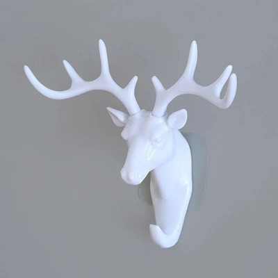 Wall Hanging Hook Vintage Deer Head Antlers for Hanging Clothes Hat Scarf Key De