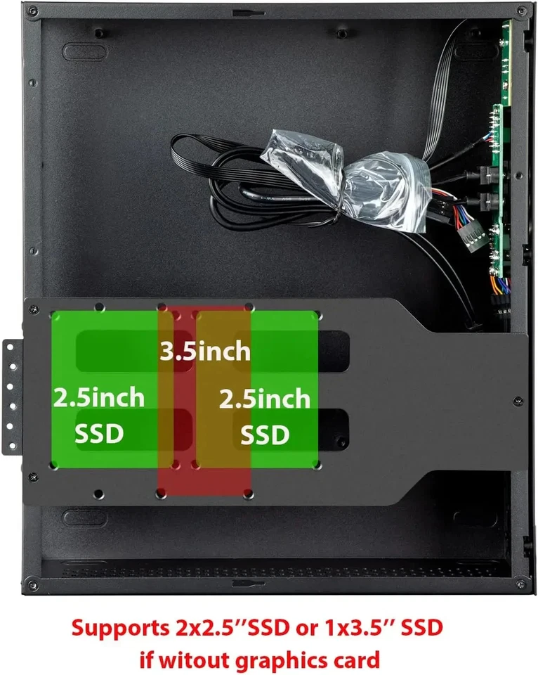 Case pc  SKTC A10 HTPC 7,3L. - Mini M-ATX - Nero  - Immagine 3 di 4