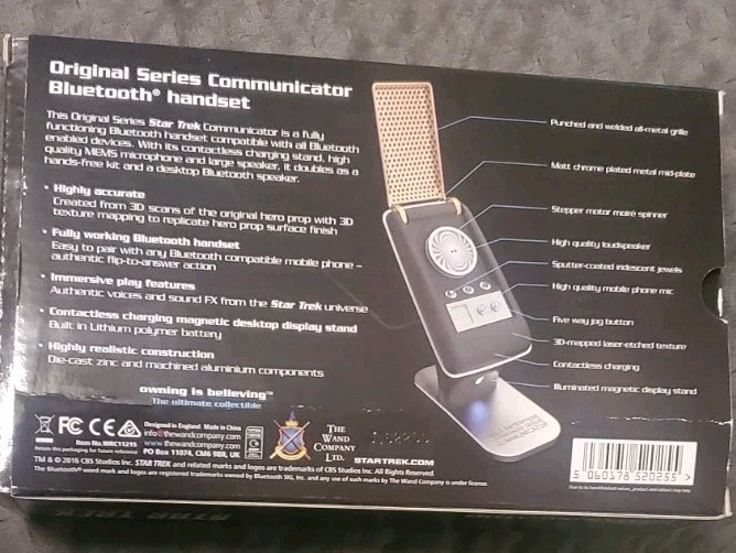 Comunicador Bluetooth Star Trek TOS The Wand Company descontinuado raro Foto 2 de 4