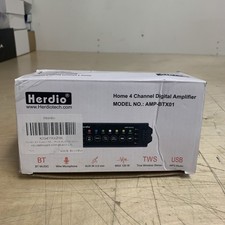 Herdio 4-Channel Bluetooth Amplifier Power Supply IR Remote Control for Speakers