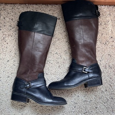 Stylish Lauren Ralph Lauren Maritza Black and Brown Knee Boots women s size 7B