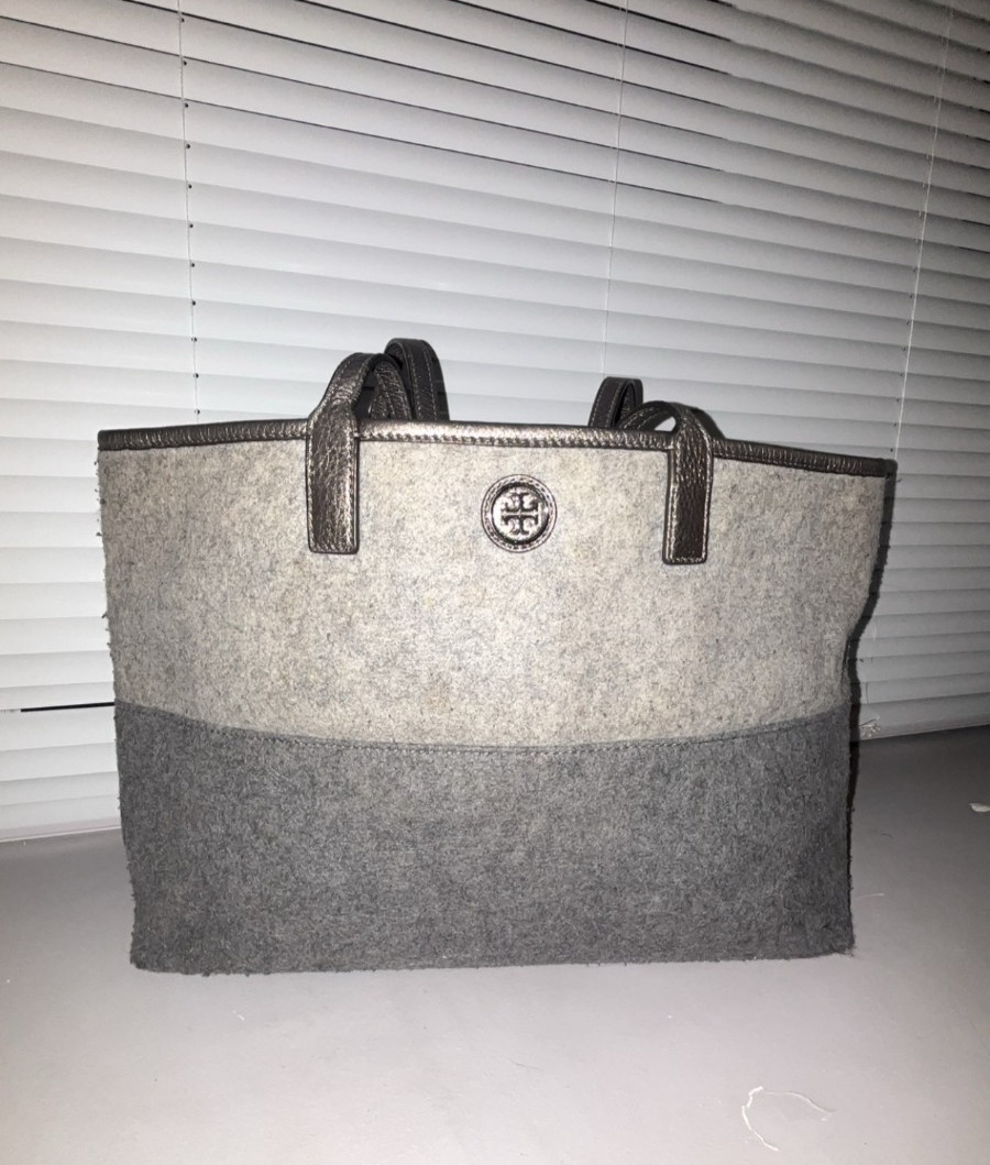 Tory Burch Women’s Two-Toned Gray Felt Shopper Tote