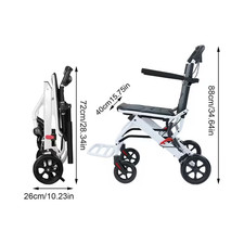 Ultra Lightweight Folding Wheelchair 11.kg Attendant Brake Transport Transit New