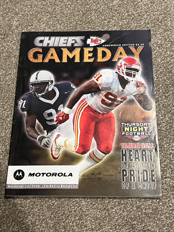 FOOTBALL PROGRAM KANSAS CITY CHIEFS DENVER BRONCOS 11/23 2006 TAMBA HALI