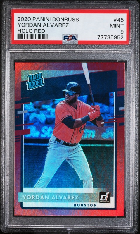 2020 Donruss Yordan Alvarez Holo Red Houston Astros No. 45 PSA 9