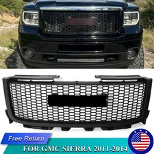 Matte Black Front Bumper Grille Grill For Gmc Sierra 25003500 Hd 2011-2014