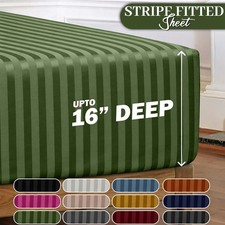 Hotel Quality Ultra Deep Fitted Sheet 40cm Elasticated Bedding Sheets UK Size