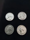 US 90% Silver Washington Quarters 1952 1963 1964 Lot of 4 Coins