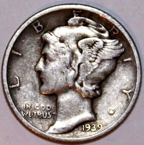 1939-D Mercury Dime - Very Fine - #2226ED FREE SHIPPING