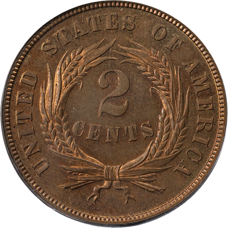 1868 Two (2) Cent Piece Proof PCGS PR64 RB Nice Eye Appeal Strong Strike - Image 2 of 4