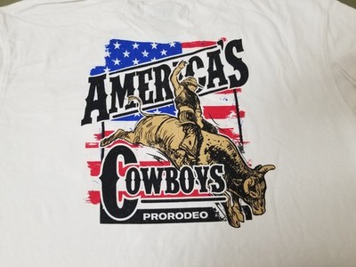 New Pro Rodeo Mens America's Cowboys T-Shirt.