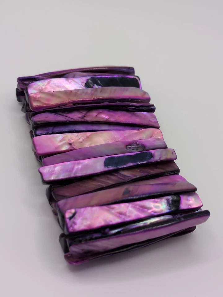 Pink Abalone Mother of Pearl Shell Stretch Bracelet 7 to 8 inches - Image 4 of 4