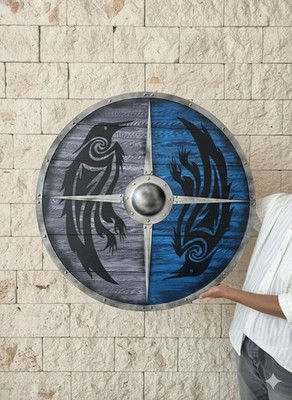 Handcrafted Viking Raven Shield | Norse Decor, Cosplay, LARP Armor