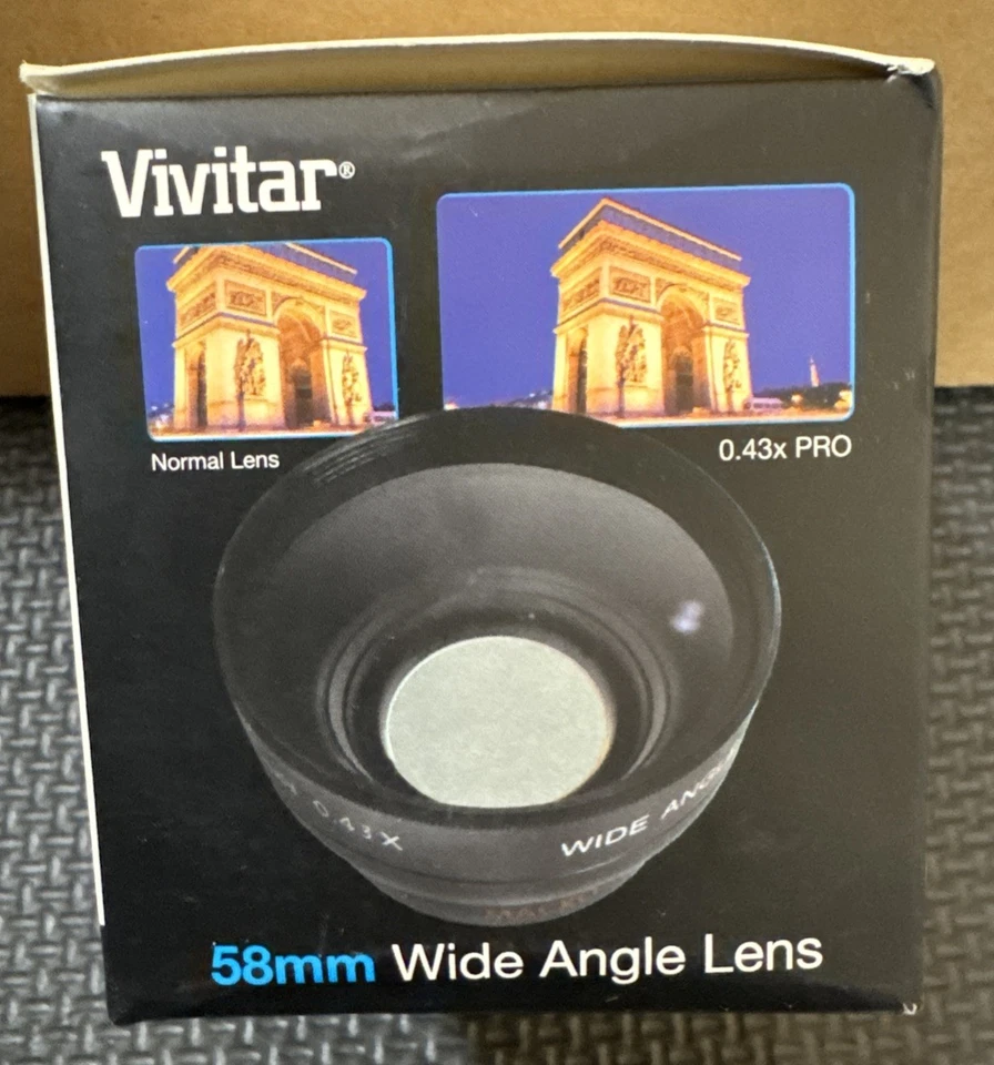 Lente grande angular 58MM HD com macro compatível com Canon Rebel EOS - Imagem 2 de 4