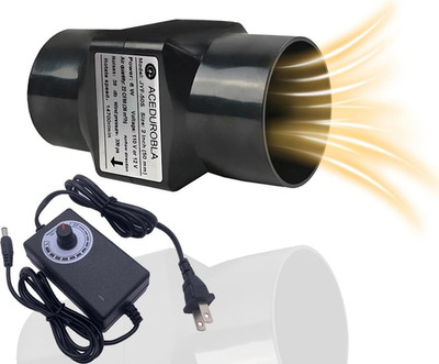 2 Inch Inline Duct Fan, 2'' 22 CFM Ventilation System High Efficiency Exhaust Ai