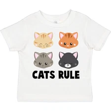 Inktastic Cats Rule With Cat Heads Toddler T-Shirt Pets Feline Pet Kitties Kitty