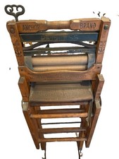 Antique Anchor  Wood Folding Bench Laundry Wringer Washtub Stand