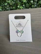 2025 Disney Parks Minnie Mermaid Ariel Cubic Zirconia Ear Headband Necklace