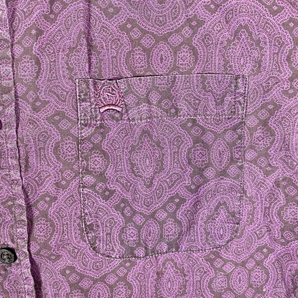 Cinch | Camisa masculina roxa faroeste com botões juvenil tamanho XXL 16-18 rodeio cowboy - Imagem 2 de 4