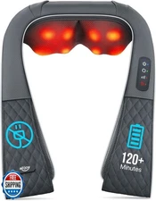 Cordless Shiatsu Neck Massager with Heat – Rechargeable Massager 