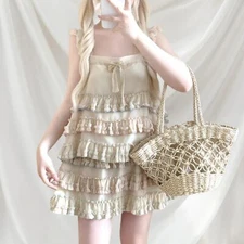 Ruffle two-piece set sleeveless top and tiered ruffle skirt Kawaii J-Fashion