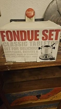 New Stainless Steel Tea Pot Light Cheese & Chocolate Fondue Pot 12 Piece Set