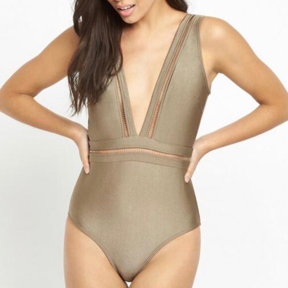 khaki swimsuit one piece