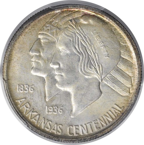 Arkansas Commemorative Silver Half Dollar 1936 MS66+ PCGS (CAC) - Picture 3 of 4