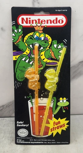 Vintage 1989 Nintendo Super Mario Bros Drinking Fun Straws Diamond Toymakers