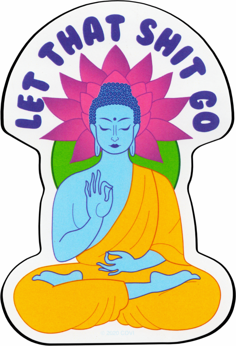 Sticker - Let That Sh*t Go Meditating Blue Buddha Funny Buddhism 5