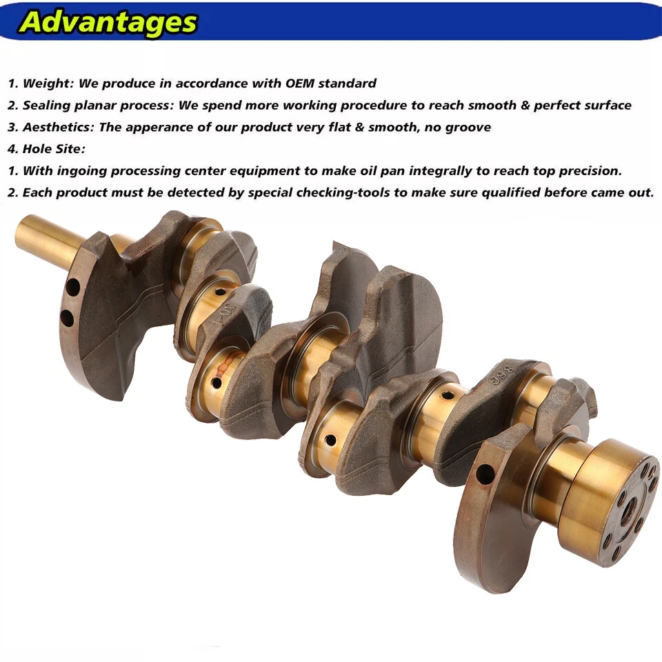 Crankshaft + Bearings Kit for (1989-2004) Nissan 240SX Pickup 2.4L KA24E KA24DE - Image 3 of 4