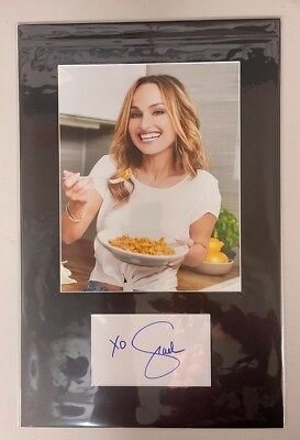 Giada De Laurentiis matted signed index card with photo 11x17 #1 cook