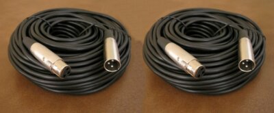 2 Pack 50FT Shielded XLR 3-Pin Male Female Extension Mic Microphone Audio Cable