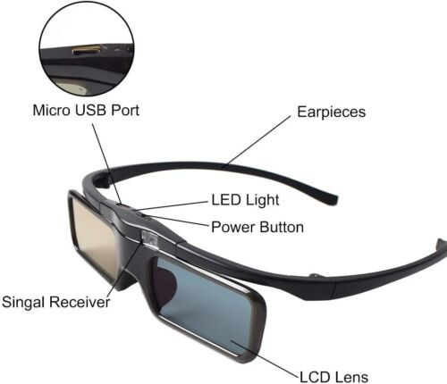 Akumulatorowe aktywne okulary Bluetooth RF 3D do projektorów telewizyjnych 3D Sony TDG-BT500A - Zdjęcie 1 z 6