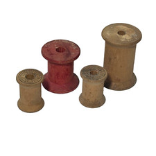 Assorted Vintage 4 PC Wood Thread Spools Belding Corticelli  Coats