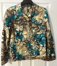 Chico's Women s Medium 8 - 10 Floral Jacket Size 1 EUC