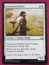 Magic The Gathering RIVALS OF IXALAN FAMISHED PALADIN white card MTG