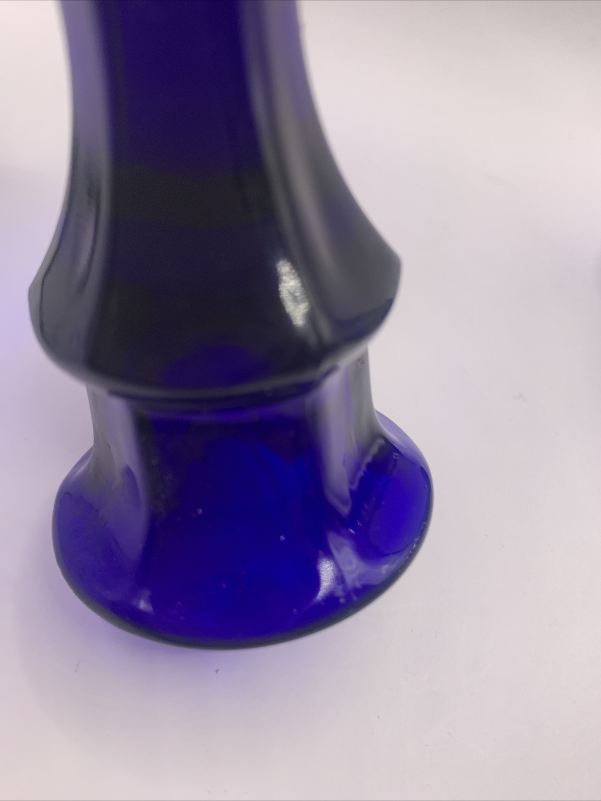 Vintage Libbey Cobalt Blue Worthington Panel ~ Taper Candlestick Candle Holders