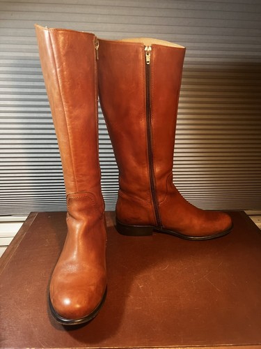 Corso Como Women's Size 7EC Tan Leather Side Zip Tall Riding Equestrian Boots - Picture 17 of 21