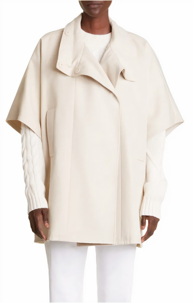 Max Mara Cotton Gabardine Wrap Cape New With Tags Beige