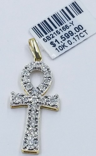 Real 10K Yellow Gold Ankh Cross Pendant 
