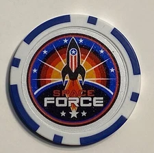 United States Space Force - Magnetic Clay Poker Chip - Golf Ball Marker 