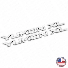2x GMC YUKON XL Liftgate Door Letter Nameplate Emblem SUV HD Badge Sport Chrome