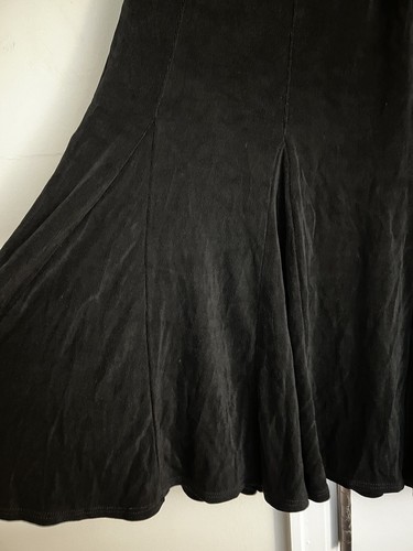 Women’s Chicos Travelers Black Silky Wrinkle Free Skirt Size 0 Elastic Waistband - Picture 4 of 23
